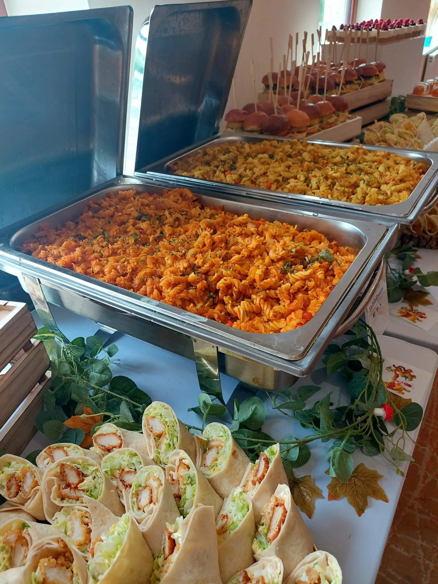 A plated course from a catering event.